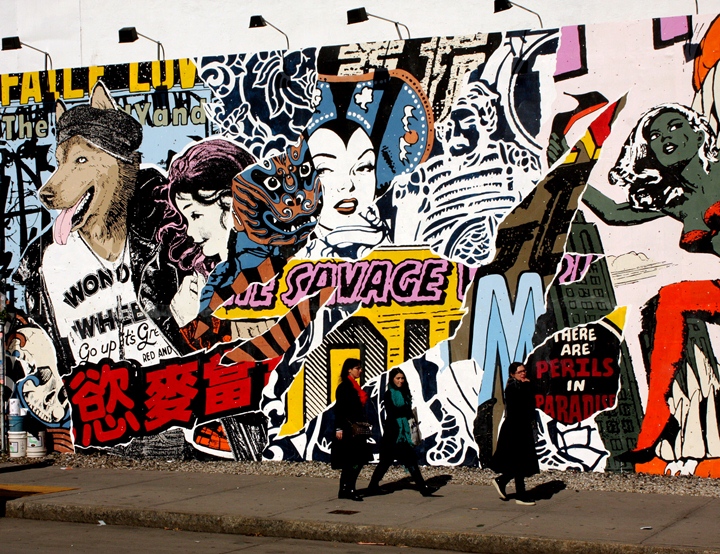 Faile street art mural on Bowery in New York