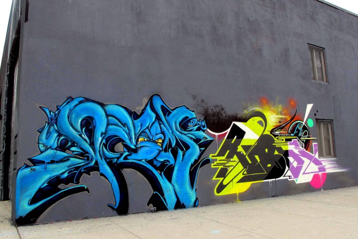"Deem and Rubin415 graffiti and street art in Bushwick, Brooklyn, NYC"