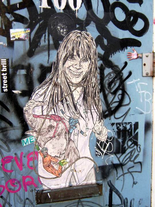 "NohJColey paste-up in Williamsburg, Brooklyn"