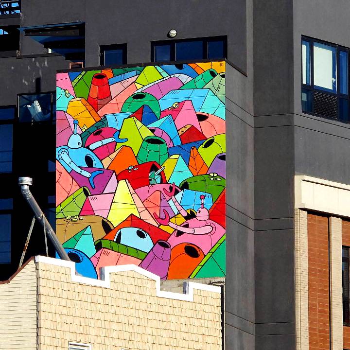 "R. Robot street art in Brooklyn"