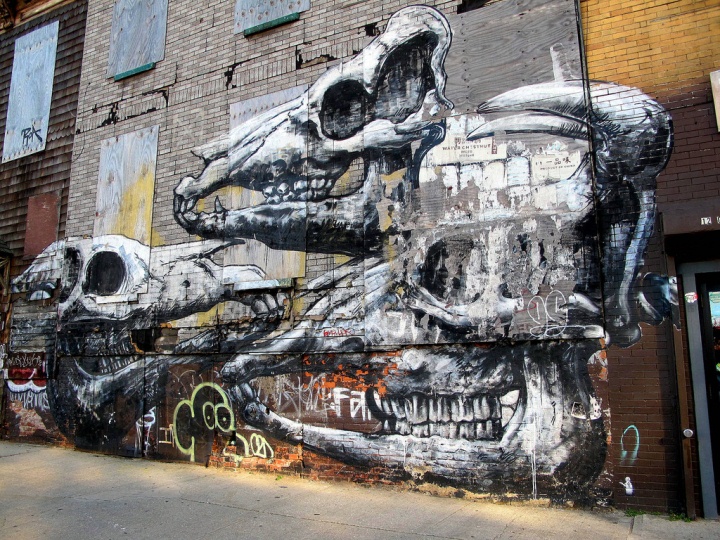 "Roa street art in Bushwick, Brooklyn, NYC"