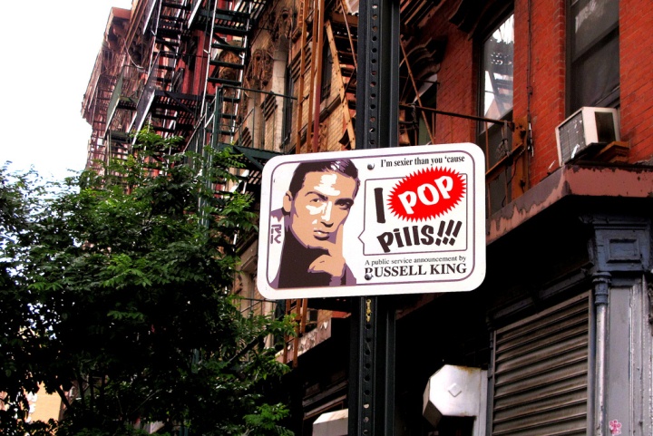 "Russell King street art installation in New York City"