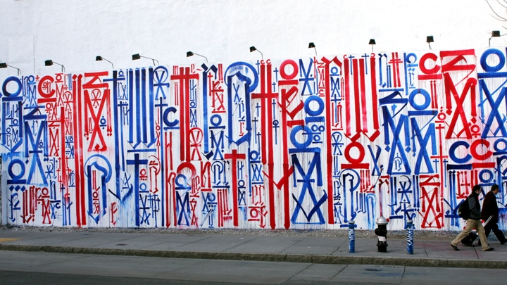 " Retna graffiti and street art mural on NYC's Bowery"
