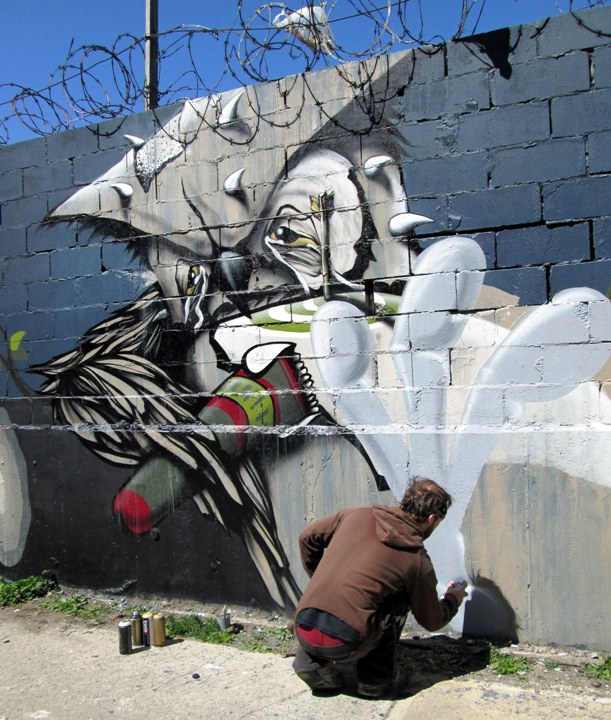 "Never street art character in Bushwick NYC"