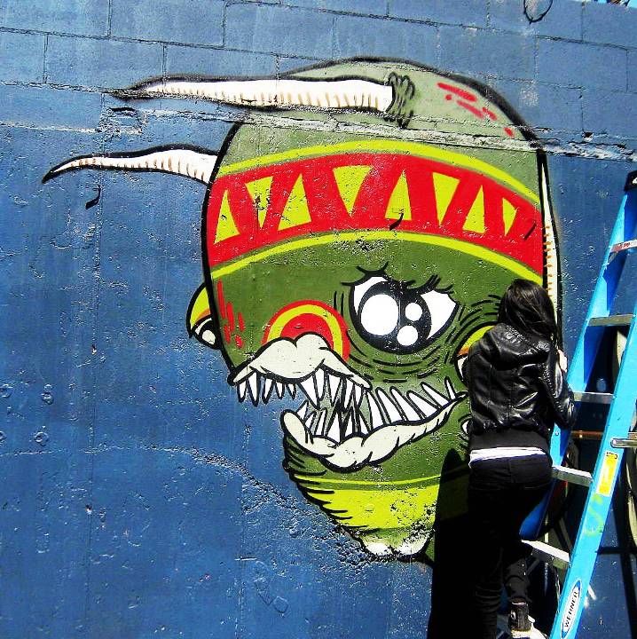 "Sheryo street art character in Brooklyn, NYC"