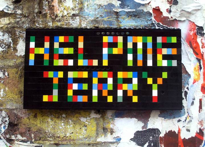 "Jaye Moon street art Lego installation in Chelsea, NYC"