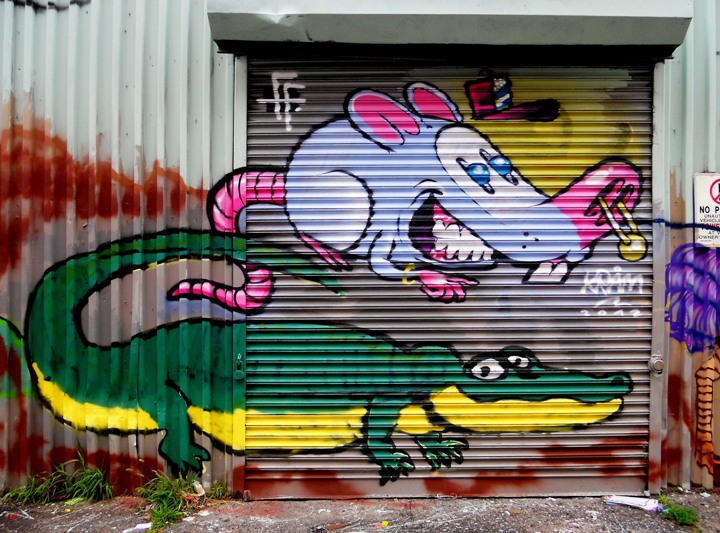 "Kram artwork on Brooklyn shutter"