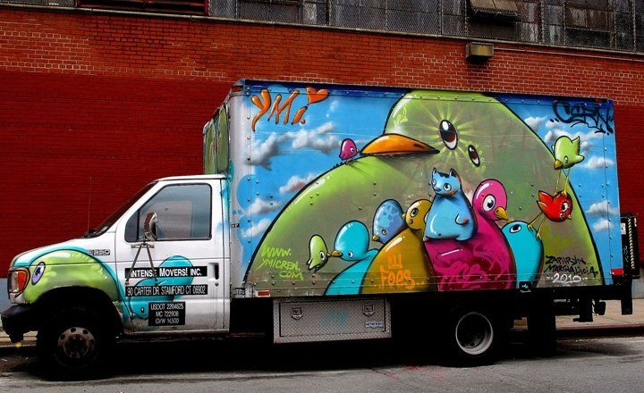 "Cern art on truck"
