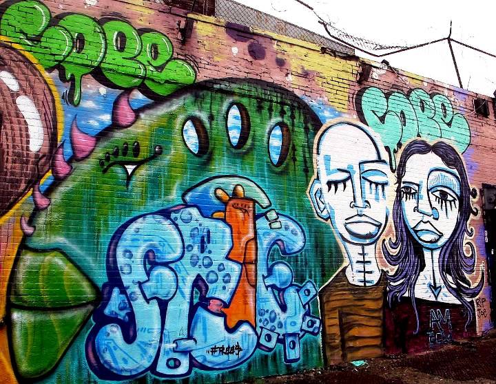 "Alice Mizrachi with Cope2 and Free5 street art and graffiti"