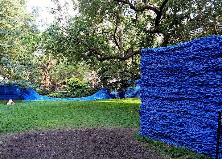 Orly-Genger-public-art-work-at Madison-Square-Park-blue