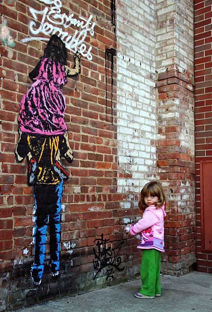 Nick-Walker-stencil-art-with child-yonkers-NY
