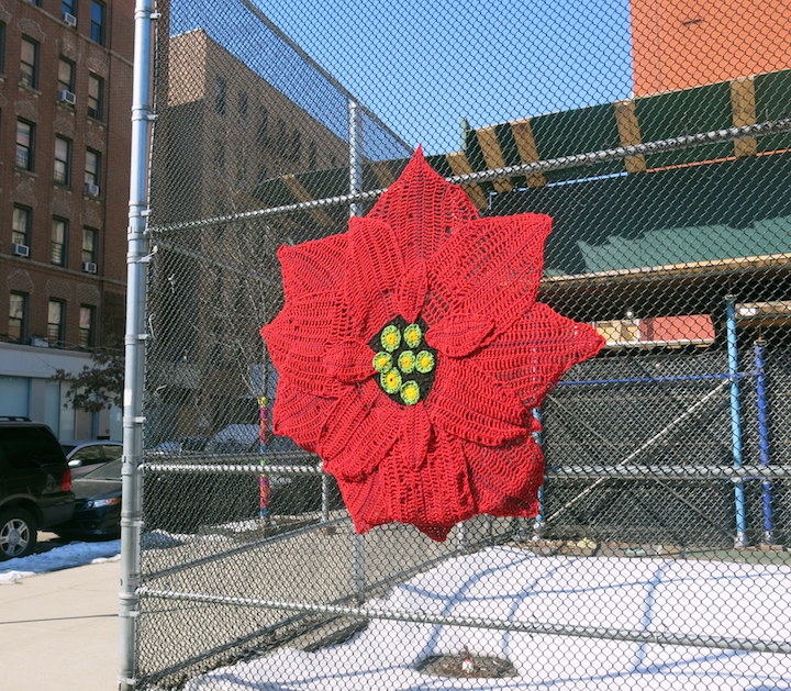 naomi-RAG-street-art-yarn-bomb-east-harlem-New-Years-Eve-Pointsettia-nyc