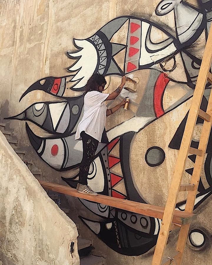 Fathima- Mohiuddin-paints-street-art-Jordan