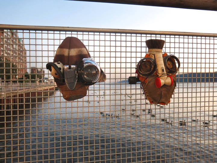michael-cuomo-recycled-art-masks-Yonkers-waterfront