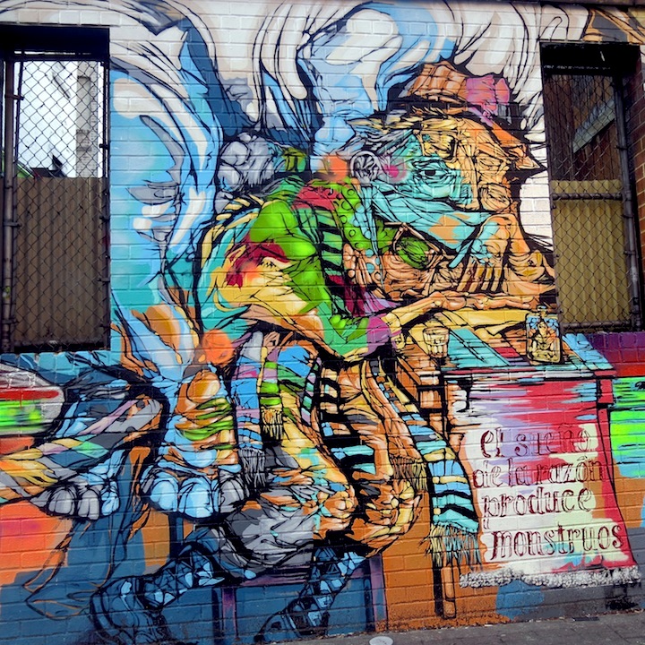 NYC street art images of males with Esteban del Valle, Swoon and more