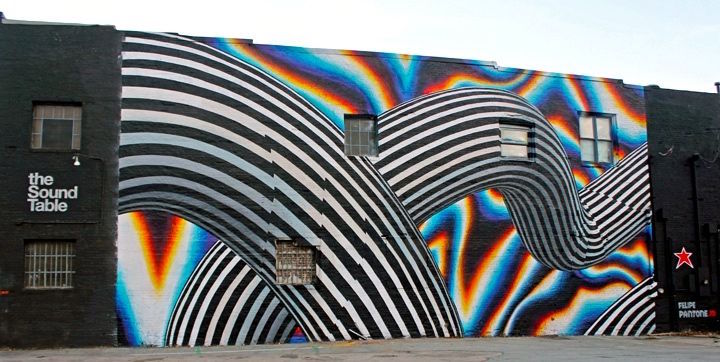 Felipe Pantone at GR Gallery on the Bowery and on the Streets