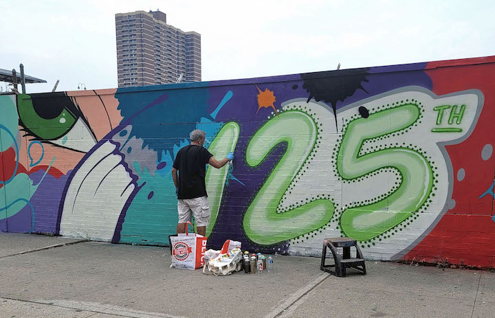 Back to the Grandscale Mural Project in East Harlem: Mas Paz, Guache…